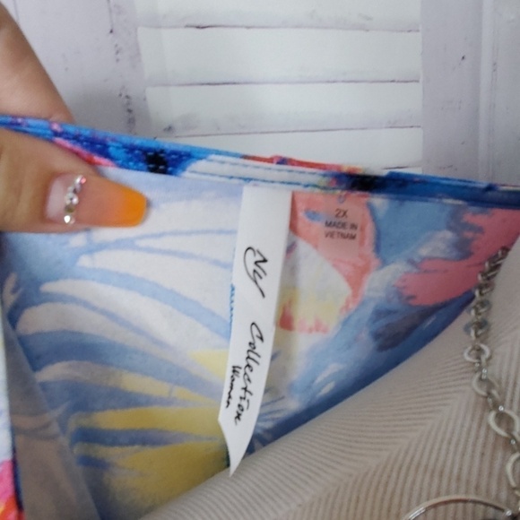 NY Collection size 2x multicolor top vacation - Picture 7 of 10